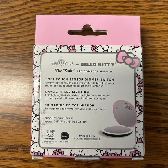 Impressions Vanity Hello Kitty Signature LED Compact Mirror, Pink - Picture 2 of 5